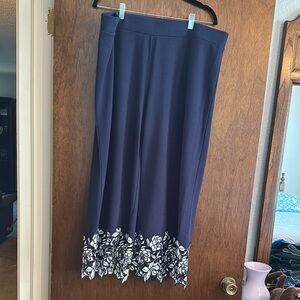Isaac Mizrahi Blue Midi Pencil Pants